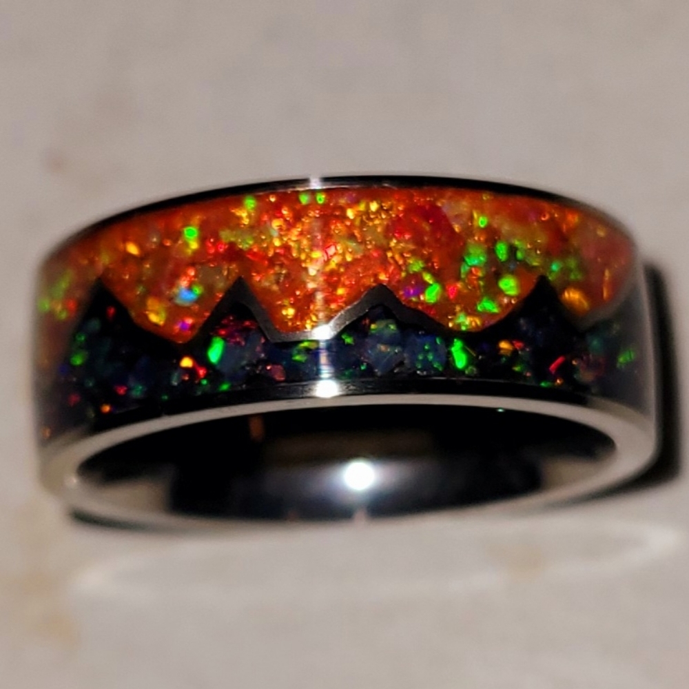 Custom Made Opal Mountain Ring - image 4